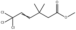 6,6,6-Trichloro-3,3-dimethyl-4-hexenoic acid methyl ester Struktur