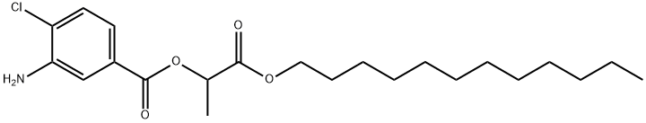 3-Amino-4-chlorobenzoic acid 2-dodecyloxy-1-methyl-2-oxoethyl ester Struktur