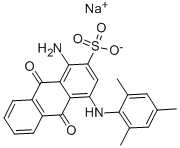 1-アミノ-4-[(2,4,6-トリメチルフェニル)アミノ]-9,10-ジヒドロ-9,10-ジオキソアントラセン-2-スルホン酸ナトリウム 化学構造式