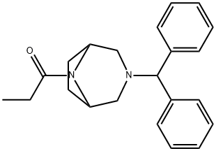 3-Diphenylmethyl-8-propionyl-3,8-diazabicyclo[3.2.1]octane Struktur