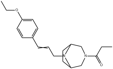 8-[3-(p-Ethoxyphenyl)-2-propenyl]-3-propionyl-3,8-diazabicyclo[3.2.1]octane Struktur