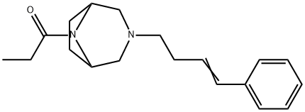 3-(4-Phenyl-3-butenyl)-8-propionyl-3,8-diazabicyclo[3.2.1]octane Struktur