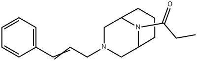 1-[3-(3-Phenyl-2-propenyl)-3,9-diazabicyclo[3.3.1]nonane-9-yl]-1-propanone Struktur