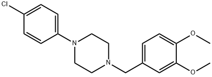1-(3,4-Dimethoxybenzyl)-4-(4-chlorophenyl)piperazine Struktur