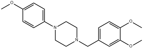 1-(3,4-Dimethoxybenzyl)-4-(4-methoxyphenyl)piperazine Struktur