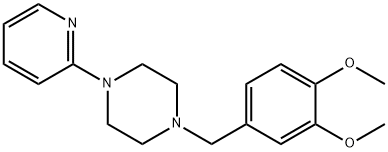 1-(3,4-ジメトキシベンジル)-4-(2-ピリジニル)ピペラジン 化学構造式