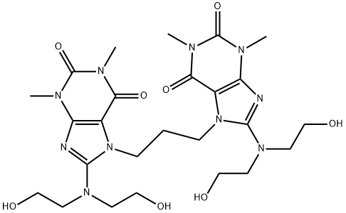 7,7'-Trimethylenebis[1,3-dimethyl-8-[bis(2-hydroxyethyl)amino]-1H-purine-2,6(3H,7H)-dione] Structure