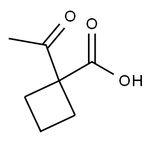 Cyclobutanecarboxylic acid, 1-acetyl- (9CI) Structure