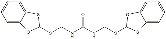 N,N'-Bis[[(1,3-benzoxathiol-2-yl)thio]methyl]urea Struktur