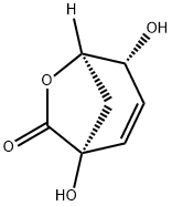 6-Oxabicyclo[3.2.1]oct-2-en-7-one, 1,4-dihydroxy-, (1R,4R,5R)- (9CI) Structure