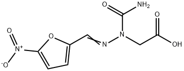 2-[1-カルバモイル-2-(5-ニトロフルフリリデン)ヒドラジノ]酢酸 化学構造式