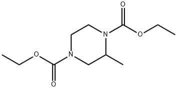 2-メチル-1,4-ピペラジンジカルボン酸ジエチル 化学構造式