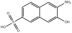 6-アミノ-7-ヒドロキシ-2-ナフタレンスルホン酸 化学構造式