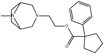8-メチル-3-[2-(1-フェニルシクロペンチルカルボニルオキシ)エチル]-3,8-ジアザビシクロ[3.2.1]オクタン 化学構造式