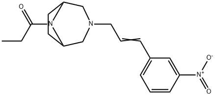 8-Propionyl-3-[3-(3-nitrophenyl)-2-propenyl]-3,8-diazabicyclo[3.2.1]octane Struktur