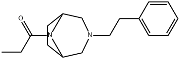 3-フェネチル-8-プロピオニル-3,8-ジアザビシクロ[3.2.1]オクタン 化学構造式