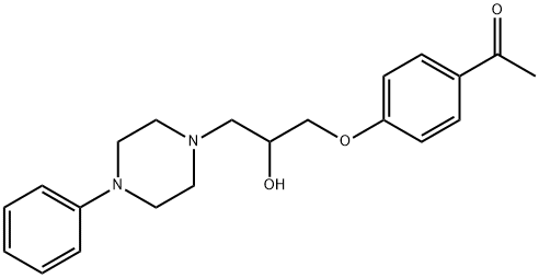 4'-[2-ヒドロキシ-3-(4-フェニルピペラジノ)プロポキシ]アセトフェノン 化学構造式