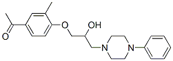 4'-[2-ヒドロキシ-3-(4-フェニルピペラジノ)プロポキシ]-3'-メチルアセトフェノン 化学構造式