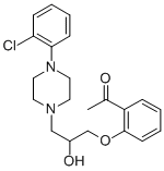 2'-[3-[4-(2-クロロフェニル)ピペラジノ]-2-ヒドロキシプロポキシ]アセトフェノン 化学構造式