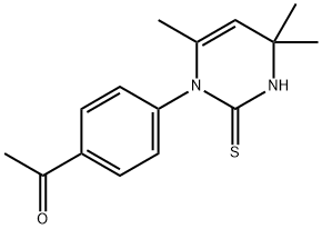 4'-(1,4-ジヒドロ-2-メルカプト-4,4,6-トリメチルピリミジン-1-イル)アセトフェノン 化学構造式