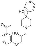 3'-[2-ヒドロキシ-3-(4-ヒドロキシ-4-フェニルピペリジノ)プロポキシ]アセトフェノン 化学構造式