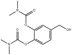 3,4-ビス(N,N-ジメチルカルバモイルオキシ)ベンジルアルコール 化学構造式