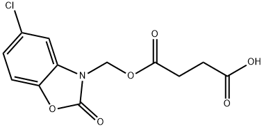 Succinic acid hydrogen 1-(5-chloro-2-oxobenzoxazol-3-yl)methyl ester Struktur