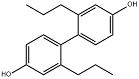 2,2'-ジプロピル-1,1'-ビフェニル-4,4'-ジオール 化学構造式