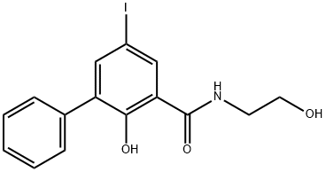 2-Hydroxy-N-(2-hydroxyethyl)-5-iodo-1,1'-biphenyl-3-carboxamide Struktur