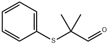 2-メチル-2-(フェニルスルファニル)プロパナール 化学構造式