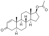 17β-(アセチルオキシ)-5α-アンドロスタ-1-エン-3-オン 化学構造式