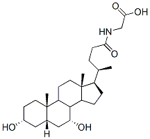 N-(3α,7α-ジヒドロキシ-24-オキソ-5β-コラン-24-イル)グリシン 化学構造式