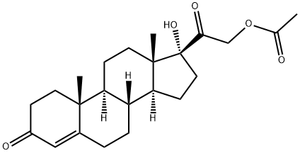 孕甾-4-烯-17α,21-二醇-3,20-二酮-21-醋酸酯,640-87-9,结构式