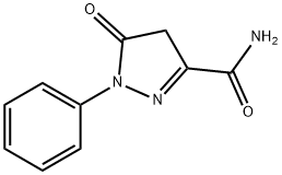 5-オキソ-1-フェニル-4,5-ジヒドロ-1H-ピラゾール-3-カルボアミド 化学構造式