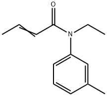 N-エチル-N-(3-メチルフェニル)-2-ブテンアミド 化学構造式