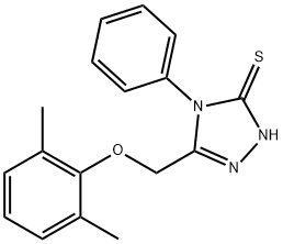 5-[(2,6-DIMETHYLPHENOXY)METHYL]-4-PHENYL-4H-1,2,4-TRIAZOLE-3-THIOL Struktur