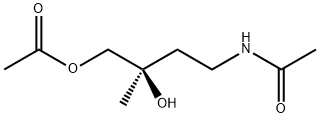 N-[(R)-4-(アセチルオキシ)-3-ヒドロキシ-3-メチルブチル]アセトアミド 化学構造式