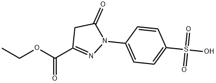 1H-吡唑-3-羧酸,4,5-二氢-5-氧代-1-(4-磺苯基)-,3-乙酯 结构式