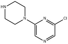 2-クロロ-6-(1-ピペラジニル)ピラジン 化学構造式
