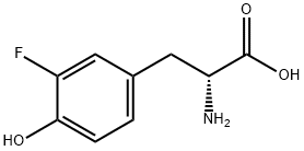 (R)-α-アミノ-3-フルオロ-4-ヒドロキシベンゼンプロピオン酸 化学構造式