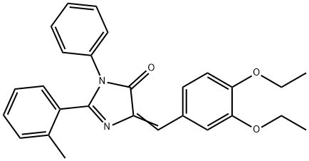 4H-Imidazol-4-one,  5-[(3,4-diethoxyphenyl)methylene]-3,5-dihydro-2-(2-methylphenyl)-3-phenyl- Structure