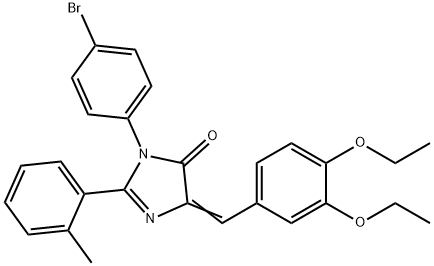 4H-Imidazol-4-one,  3-(4-bromophenyl)-5-[(3,4-diethoxyphenyl)methylene]-3,5-dihydro-2-(2-methylphenyl)- Structure