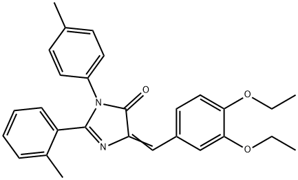 4H-Imidazol-4-one,  5-[(3,4-diethoxyphenyl)methylene]-3,5-dihydro-2-(2-methylphenyl)-3-(4-methylphenyl)- Structure