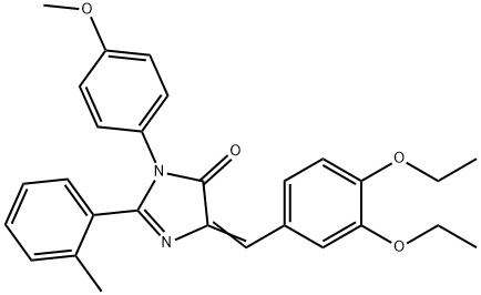 4H-Imidazol-4-one,  5-[(3,4-diethoxyphenyl)methylene]-3,5-dihydro-3-(4-methoxyphenyl)-2-(2-methylphenyl)- Structure