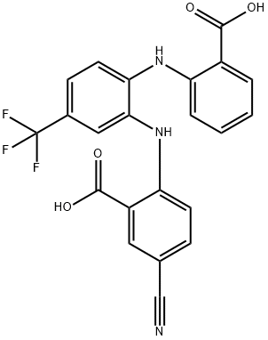 Benzoic  acid,  2-[[2-[(2-carboxyphenyl)amino]-5-(trifluoromethyl)phenyl]amino]-5-cyano-|