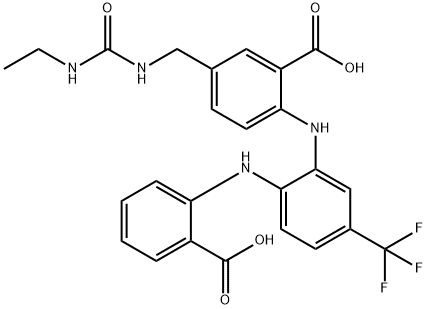 640280-78-0 Benzoic  acid,  2-[[2-[(2-carboxyphenyl)amino]-5-(trifluoromethyl)phenyl]amino]-5-[[[(ethylamino)carbonyl]amino]methyl]-