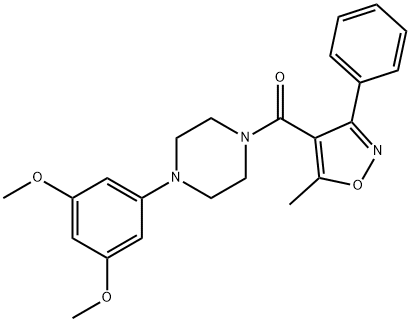 Methanone, [4-(3,5-dimethoxyphenyl)-1-piperazinyl](5-methyl-3-phenyl-4-isoxazolyl)- Struktur