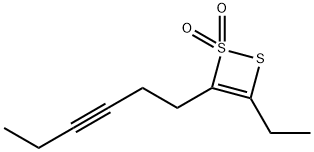 1,2-Dithiete,3-ethyl-4-(3-hexynyl)-,1,1-dioxide(9CI) Struktur