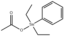 (アセチルオキシ)ジエチルフェニルスタンナン 化学構造式
