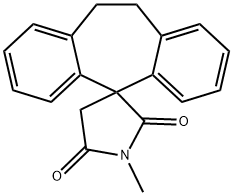 10,11-Dihydro-1'-methylspiro[5H-dibenzo[a,d]cycloheptene-5,3'-pyrrolidine]-2',5'-dione Structure